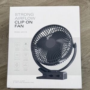 Black Clip-On Fan with Strong Airflow